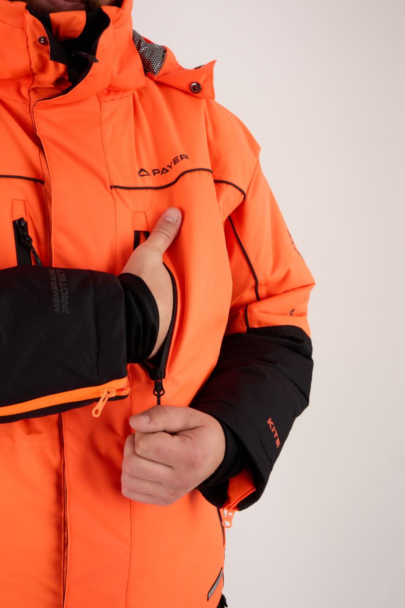 Кайт костюм PAYER, зимний -35, черный-оранжевый