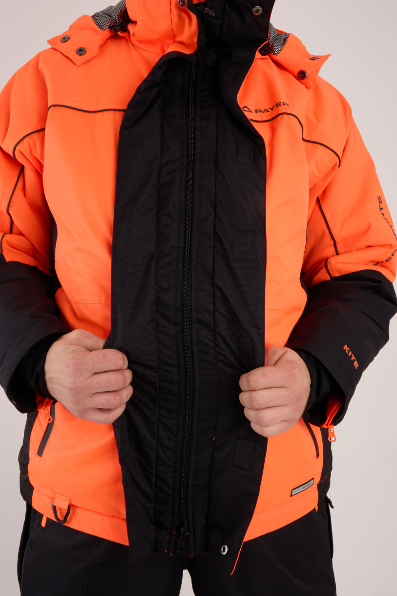Кайт костюм PAYER, зимний -35, черный-оранжевый